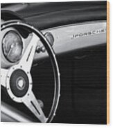 1958 Porsche Speedster Interior Monochrome Wood Print