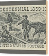 1959 Silver Postage Stamp Wood Print