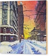 1960s Hackensack In Winter Wood Print