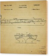 1961 Aircraft Carrier Patent Wood Print