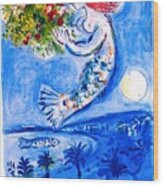 1962 France Marc Chagall Nice Soleil Fleurs Travel Poster Wood Print