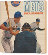 1966 New York Mets Scorecard Art Wood Print