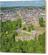 Aerial View From Drone Of Pittencrieff Park In Dunfermline, Fife, Scotland #2 Wood Print