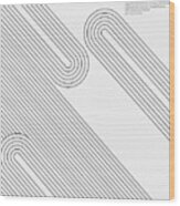 Black And White Geometric Style Line Pattern Background #2 Wood Print