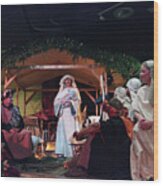 Christmas With Nativity Scene #2 Wood Print