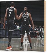 Kevin Durant And James Harden Wood Print