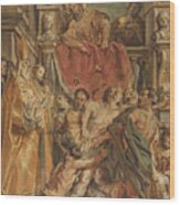 Saint Martin Of Tours Healing The Servant Of Tetrodius #3 Wood Print