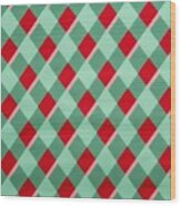 Seamless Diagonal Gingham Diamond Checkers Christmas Wrapping Paper Pattern  In Mint Green And Candy Cane Red Geometric Traditional Xmas Card Background Gift  Wrap Texture Or Winter Holiday Backdrop Art Print by N