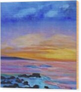 Sunset Beach Wood Print