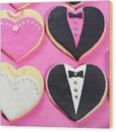 Wedding Cookies In Bridal Party Design. #2 Wood Print