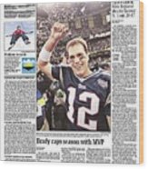 2002 Patriots Vs. Rams Usa Today Sports Section Front Wood Print