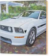 2008 White Ford Mustang Gt Cs California Special X123 Wood Print