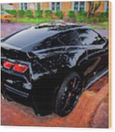 2014 Chevrolet Black Corvette C7 190 Wood Print