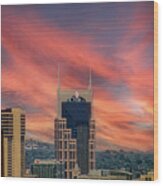 2014 Nashville Tennessee Skyline Wood Print