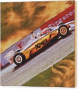2022 Indycar Scott Mclaughlin Team Penske Yellow Sky Wood Print