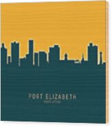 Port Elizabeth South Africa Skyline #22 Wood Print