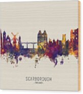 Scarborough England Skyline #24 Wood Print