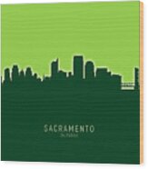 Sacramento California Skyline #26 Wood Print
