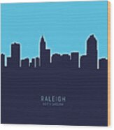 Raleigh North Carolina Skyline #28 Wood Print
