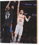 2021 Nba Playoffs - Atlanta Hawks V New York Knicks Wood Print