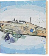 Hawker Hurricane In Watercolor Ca By Ahmet Asar  #3 Wood Print