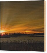 Prairie Winter Sunset #3 Wood Print