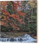 Quarry Rock Falls In The Fall Wood Print
