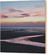 Sangatte Beach At Sunset #3 Wood Print