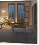 Scandinavian Style Living Room Interior #3 Wood Print