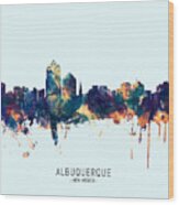 Albuquerque New Mexico Skyline #30 Wood Print