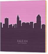 Raleigh North Carolina Skyline #30 Wood Print