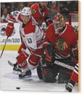 Carolina Hurricanes V Chicago Blackhawks #4 Wood Print