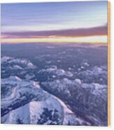 Flying Over Rockies In Airplane From Salt Lake City At Sunset #4 Wood Print