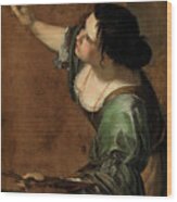 Self-portrait As The Allegory Of Painting Wood Print