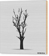 Tree Silhouettes. Vector Illustration. #4 Wood Print