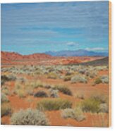 Valley Of Fire - Mountain Vista Wood Print
