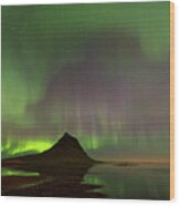 Northern Lights Over Snaefellsnes Peninsula #6 Wood Print