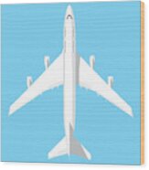 747 Jumbo Jet Airliner Aircraft - Sky Wood Print
