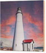 Fort Gratiot Lighthouse In Michigan #8 Wood Print