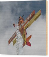 Red And Yellow Airplane #10 Wood Print