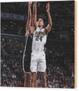 San Antonio Spurs V Brooklyn Nets #9 Wood Print