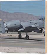 A-10 Thunderbolt Ii Departs Nellis Afb Wood Print