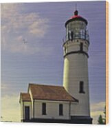 A Breezy Morning At Cape Blanco Lighthouse Wood Print