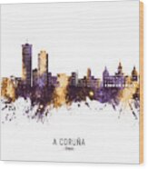 A Coruna Spain Skyline #68 Wood Print