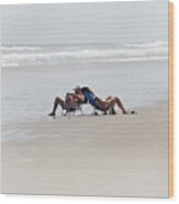 A Couples Beach Moment Wood Print