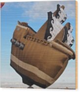 A Flying Boat At The Albuquerque International Hot Air Balloon Fiesta Wood Print