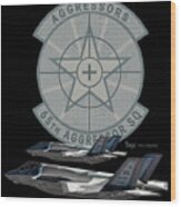 A Pair Of F-35a Lightning Iis From The 65th Aggressor Squadron - Camo Wood Print
