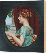 A Pompeian Lady By John William Godward Remastered Xzendor7 Fine Art Classical Reproductions Wood Print