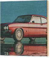 A Rare Classic Car - The Ford Capri Rs V6 From 1973 Wood Print