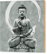 Abhaya Mudra 01 - Buddha In Meditation Wood Print